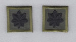 MAJ Major BLACK on OD GREEN rank insignia collar/lapel patches 1.5" LARGE